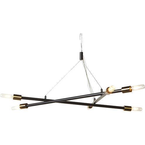 Kylo 6 Light 37.75 inch Black / Brass Chandelier Ceiling Light